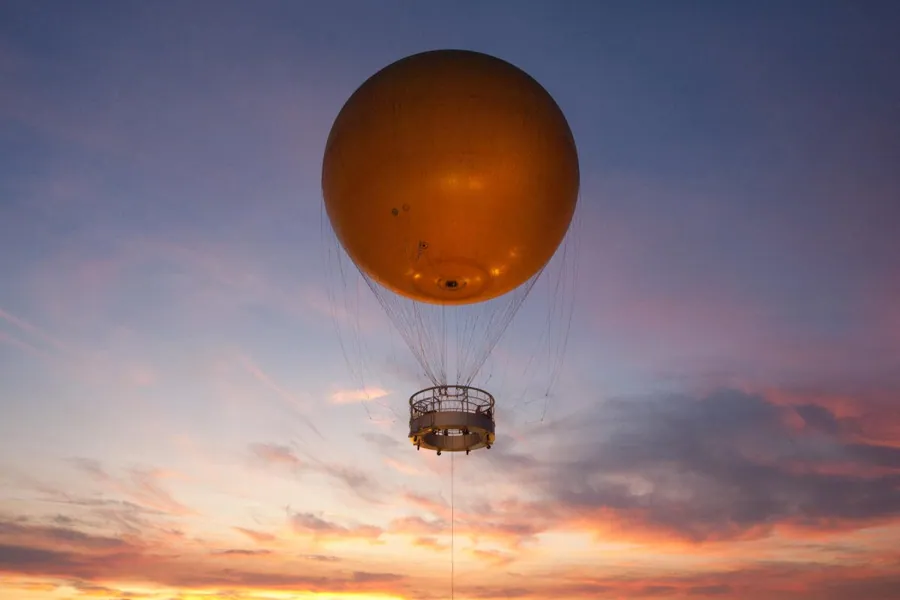 The Great Park balloon at sunset